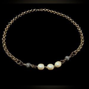 Custom Necklace, Mixed Metals, Pearly Accents